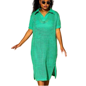 dressed in LALA Soul Stuff Open Knit Stitched Dress Size L